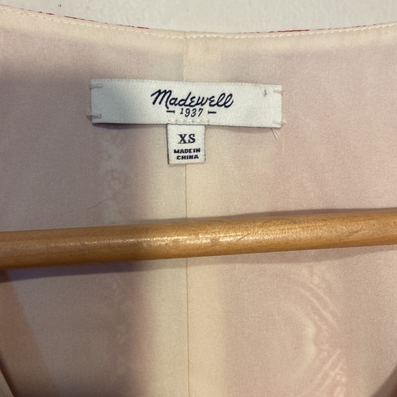 Madewell Red and cream 100% Silk Paisley Tunic Dress Fully Lined Size XS - Picture 6 of 8